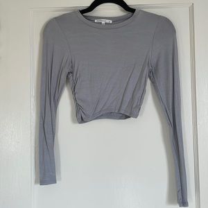Grey crop top long sleeve